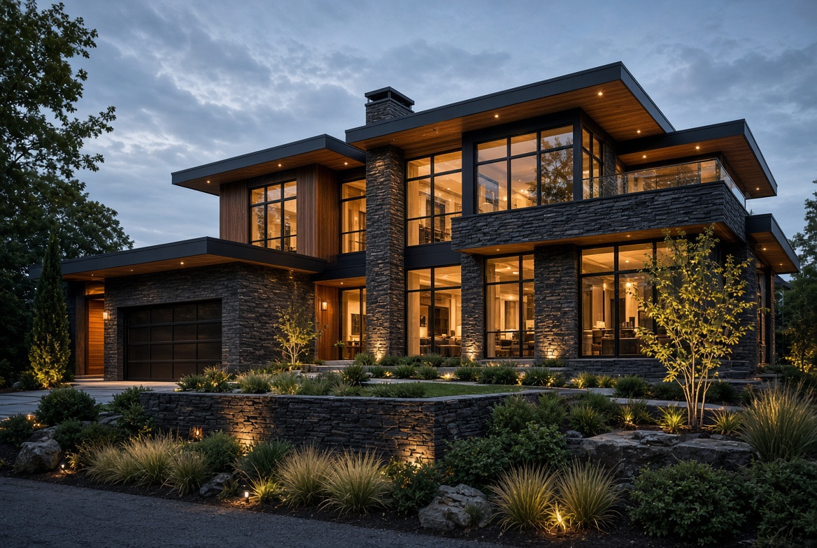 Modern custom home exterior